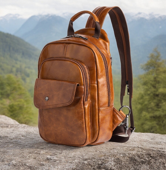 Handcrafted Brown Leather Backpack Large Rucksack Unisex Unisex Leather 15 inch Laptop Backpack - Large Travel  main image 4