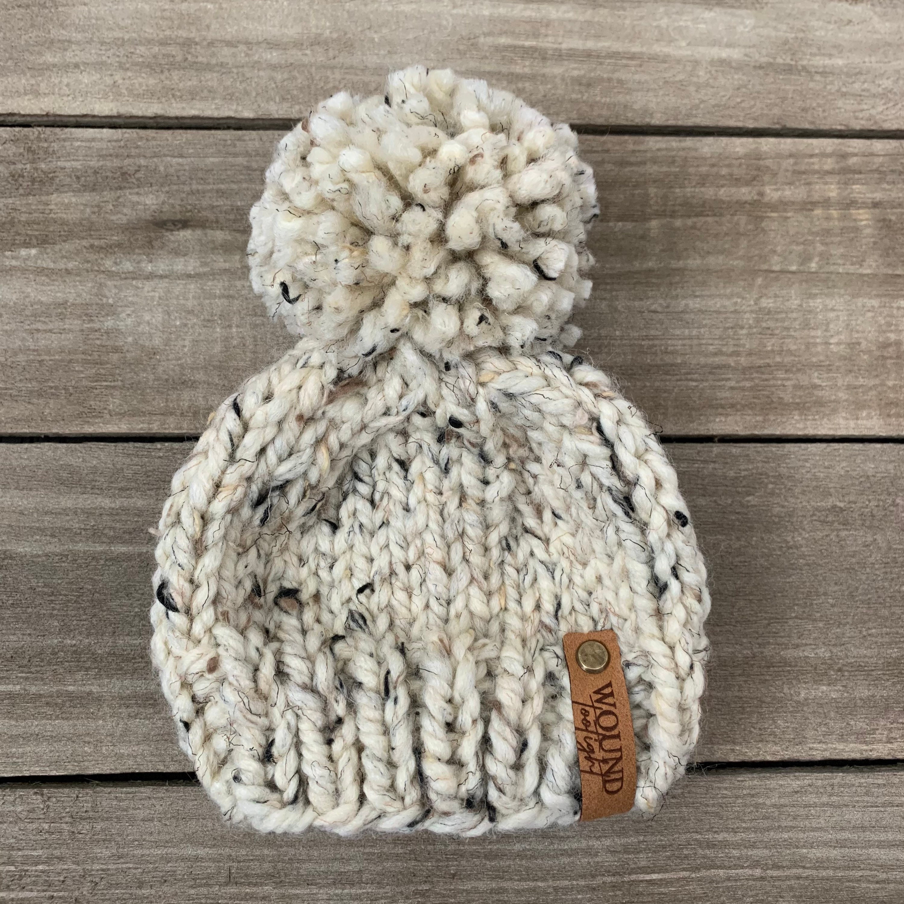 Knitted Hat With Large Pom Pom Newborn Pom Pom Hat Chunky Etsy