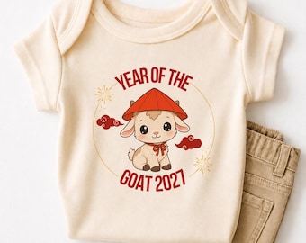 Year of the Goat Baby Bodysuit, 2027 Baby Announcement, Goat Tshirt, Kids Sweatshirt