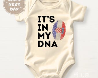 Croatia Fingerprint Flag Shirt It’s In My DNA Croatia Baby Bodysuit Toddler Sweatshirt Kids T-Shirt Adult Tee Cute Croatian Gift