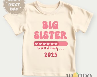 Cute Big Sister Tshirt Girl Baby Bodysuit Cute Sister Surprise for Baby Shower Big Sister Announcement Custom Sister Shirt for Girl