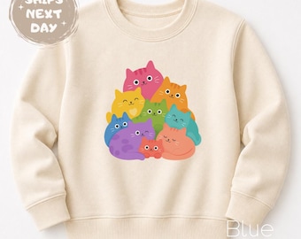 Rainbow Cat Tshirt, Pride Sweater, Pride Baby Bodysuit
