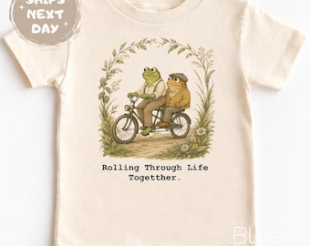 Frog and Toad Tshirt, Rolling Through Life Together Cute Baby Bodysuit, Frog Shirt, Toad Sweatshirt
