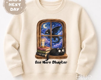 One More Chapter Fantasy Tshirt, Dragon Cat Baby bodysuit, Book Lovers Natural Sweatshirt