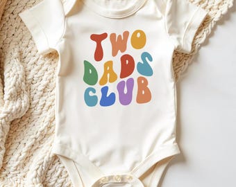 Two Dads Club Baby Bodysuit, Pride Month Tshirt, LGBTQ+ Gift, Pride Outfit, Baby Clothes