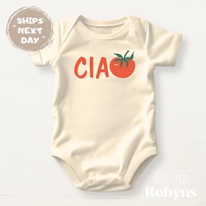 Ciao Italian Food Pun Tomato Baby Bodysuit Tomatoes Tshirt for Kids Shirt Toddler Tee Cute Fruits Baby Shower Gift for Italian Baby Clothes