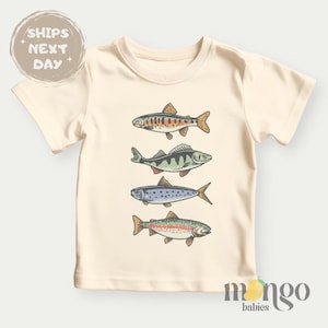 Cute Fish Graphic Tee Going Fishing Kid Tshirt Trout Fish Baby Shower Gift for Newborn Clothes Cute Fishing Shirt for Toddler Tshirt Boys