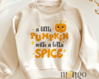 Cute Fall Sweater for Toddler A Little Pumpkin with a Lotta Spice Gift for Baby Shower Gift Funny Tshirt Funny Fall Shirt for Girl Shirt