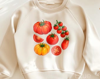 Tomatoes Sweatshirt, Cottagecore Vegan Shirt, Tomato Tshirt, Cute Tomato Baby Bodysuit