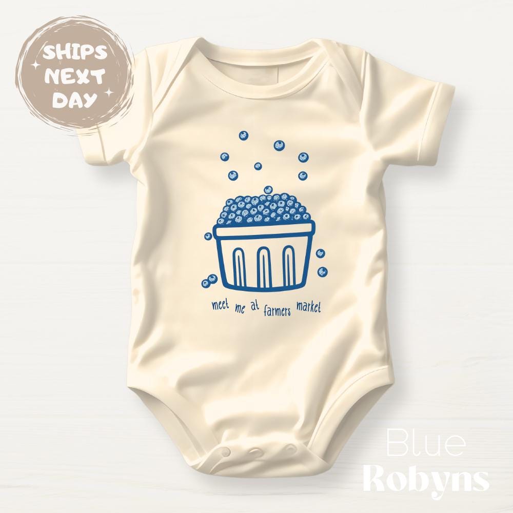 Cute Baby Bodysuit Meet me at Farmers Market Baby Gift for Newborn Outfit Cute Girl Tshirt Birthday Girl Gift Baby Boys Cute Blueberry Tee