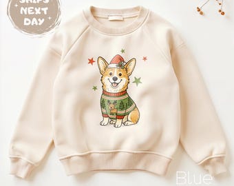 Christmas Corgi Sweater for Children, Cute Corgi Outfit, Cute Christmas Baby Bodysuit, Corgi Christmas Family Shirt, Corgi Lovers Gift