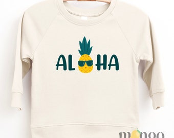 Aloha Pineapple Sweater Kid T-Shirt Toddler Tee Cute Graphic Kids Clothing, Hawaii Baby Toddler Outfit Baby Bodysuit Funny Pineapple Shirt