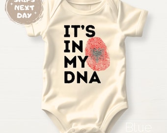 Albania Flag Shirt It’s In My DNA Albanian Baby Bodysuit Cute Albanian Tshirt Cute Albania Baby Shower Gift for Albanian Family Matching Tee