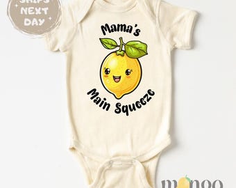 Mama's Main Squeeze Baby Bodysuit Cute Lemon Baby Shower Gift for Newborn Gift for Mother's Day Gift Ideas for New Mom Lemon Tshirt for Kids