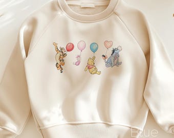 Classic Friends and Balloons Natural Sweatshirt, Cute Bear Baby Bodysuit,  Friends Tshirt