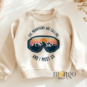 The Mountains are Calling Sweater for Toddler Cute Gift for Skiing Baby Shower Gift for Hiker Outfit Skiing Gear Retro Mountain Kids Shirt