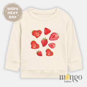 Cute Strawberry Toddler Sweatshirt Strawberry Baby Bodysuit, Strawberry gift for Kids Tshirt Fruit Theme Strawberry Birthday Theme Tshirt