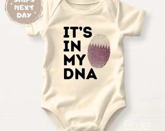Qatar Flag Fingerprint It’s In My DNA Shirt Baby Bodysuit Toddler Sweatshirt, Kids & Adult T-Shirt | Qatar National Day, Heritage Pride Gift