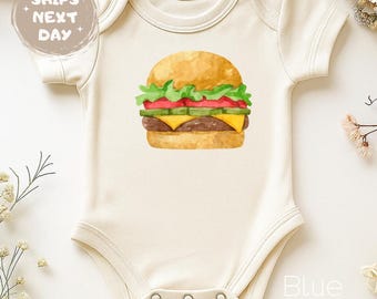 Hamburger Baby Bodysuit Cute Baby Outfit Cute Newborn Gift Food Pun Baby Shower Gift Toddler Kid Shirt Cute Hamburger Tshirt Burger Baby