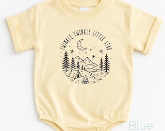 Twinkle Twinkle Little Star Baby Romper, Camping Baby Bodysuit, Bubble Romper for Baby Shower Gift