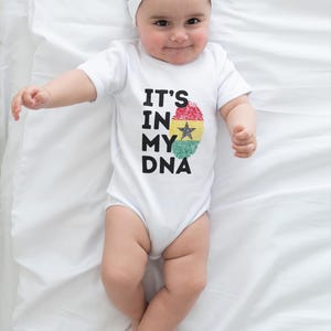 It’s In My DNA Ghana Shirt Ghana Fingerprint Flag Ghanaian Baby Bodysuit, Toddler Shirt, Kids Tee, Adult T-Shirt Cute Ghana Gift Baby Shower image 2