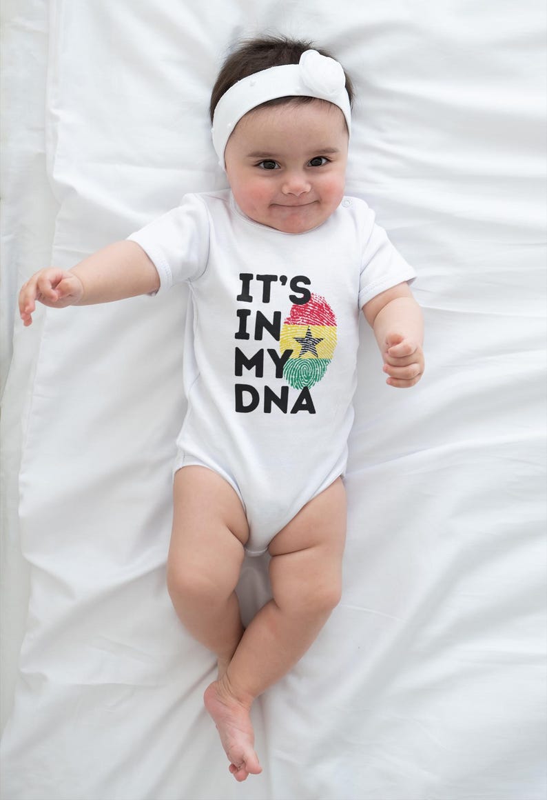 It’s In My DNA Ghana Shirt Ghana Fingerprint Flag Ghanaian Baby Bodysuit, Toddler Shirt, Kids Tee, Adult T-Shirt Cute Ghana Gift Baby Shower image 2