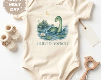 Believe In Yourself Baby Bodysuit, Cute Dinosaur Baby Clothes, Dinosaur Tshirt, Magical Dino Sweatshirt