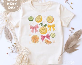 Cute Tshirt for Girls Summer Vibes Outfit Cute Lemon Shirt for Kids Tee Cute Baby Girl Bodysuit Cute Bow Lime Orange Lemon Sweatshirt
