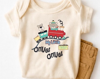Chug Chug My Little Train - Train Baby Bodysuit, Animals Train Shirt, Train Kids Sweater, Family Matching Tee