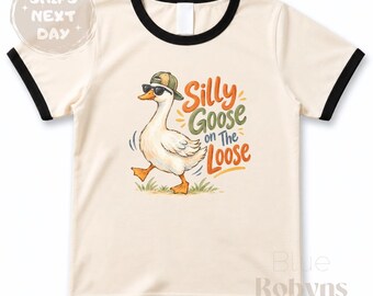 Silly Goose on The Loose Funny Goose Tshirt, Cute Goose Baby Bodysuit, Animals Outfit, Goose Sweater