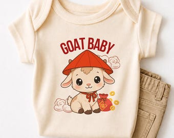 Goat Baby Bodysuit, Year of the Goat Baby Announcement, Goat Tshirt, Kids Sweatshirt