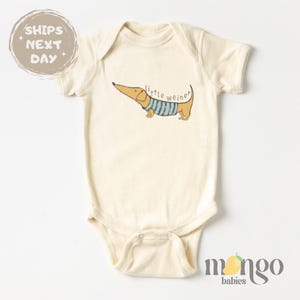Little Weiner Baby Bodysuit Cute Dachshund Baby Clothes Kids Tshirt Toddler Sweater Cute Gift for Baby Shower Gift for Baby Boy Baby Girl