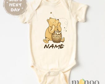 Custom Name Baby Bodysuit Classic Pooh Sweatshirt Personalized Kids Tshirt Baby Outfit Cute Baby Bear Personalized Gift for Baby Shower Gift