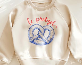 Le Pretzel Natural Sweatshirt, Cute Pretzel Tshirt, Pretzel Baby Bodysuit