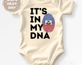 Haiti Flag Shirt It’s In My DNA Hatian Baby Bodysuit Cute Haiti Tshirt Haiti Baby Shower Gift Haitian Family Matching Tshirt for Haitians