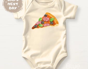 Pizza Baby Bodysuit Cute Baby Outfit Cute Newborn Gift Food Pun Baby Shower Gift Toddler Kid Shirt Cute Pizza Tshirt Watercolor Pizza Tee
