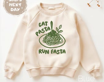 Eat Pasta Run Fasta Sweater for Kids, Cute Pasta TShirt, Funny Foodie Tee, Funny Pasta Outfit, Pasta Lovers Italian Family Matching Tshirt
