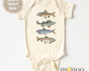 Cute Fish Baby Bodysuit Going Fishing Kid Tshirt Retro Fish Baby Shower Gift for Newborn Clothes Cute Fishing Shirt for Toddler Tshirt Trout