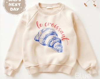 Le Croissant Sweater for Children French Pastries Shirt Baby Bodysuit Paris Shirt Food Coffee and Croissants Le Croissants France Traveler