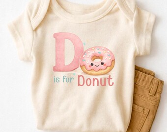 D is for Donut - Alphabet Natural Baby Bodysuit, Donut Shirt, Kids Sweater, Family Matching Tee
