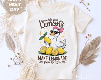 Cute Tshirt for Girls Summer Vibes Outfit Cute Lemon Shirt for Kids Tee Cute Baby Girl - Life Gives You Lemons Make Lemonade Shirt Funny Tee