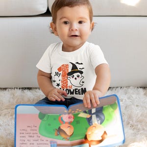 baby’s first Halloween with ghost

cute baby Halloween costume for fall

Halloween outfit for baby photos

my 1st Halloween ghost baby onesie

spooky season baby shirt

ghost themed baby outfit

first Halloween gift for newborn