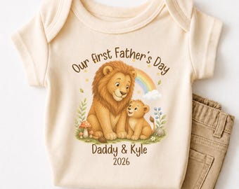 Custom First Father's Day Matching Daddy and Baby Outfit - Custom Baby Bodysuit - Personalized Matching Tshirt for Dad and Baby Gift for Dad