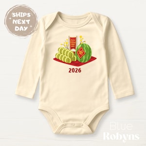 Chuc Mung Nam Moi Viet Baby Bodysuit - Vietnamesse New Year Baby Gift for Kids Tshirt Cute Baby Shower Gift for Newborn Outfit Tet Vietnam