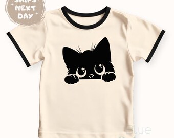 Black Cat Tshirt, Cute Cat Sweatshirt, Kitty Baby Bodysuit