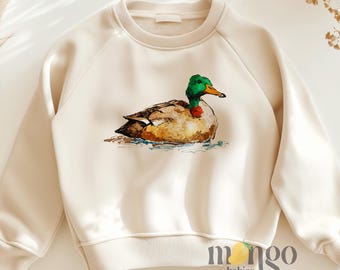 Mallard Duck Sweater for Toddler Wild Duck Baby Bodysuit Cute Baby Shower Gift for Newborn Cute Duck Tshirt for Kids Animals Graphic Tee