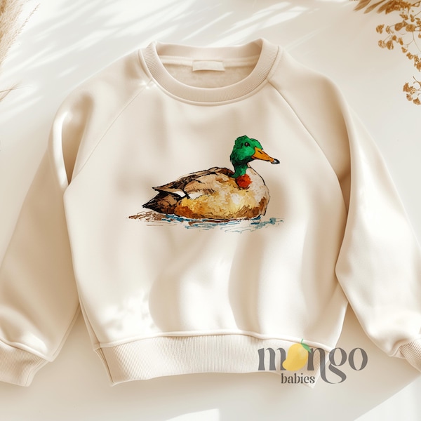 Mallard Duck Sweater for Toddler Wild Duck Baby Bodysuit Cute Baby Shower Gift for Newborn Cute Duck Tshirt for Kids Animals Graphic Tee