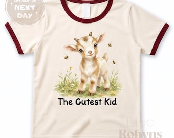 The Cutest Kids Goat Kids Tshirt, Cute Goat Baby Bodysuit, Funny Goat Graphic Tee, Natural Sweatshirt