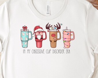 Funny Christmas Shirt, Retro Obsessive Cup Disorder TShirt, Funny OCD Lovers Christmas Shirt, Funny Gifts For Mom, Best Christmas Shirt Ever