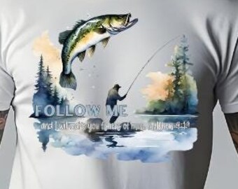 Christian Fishing PNG: Bible Verse Sublimation Design (Digital Download)